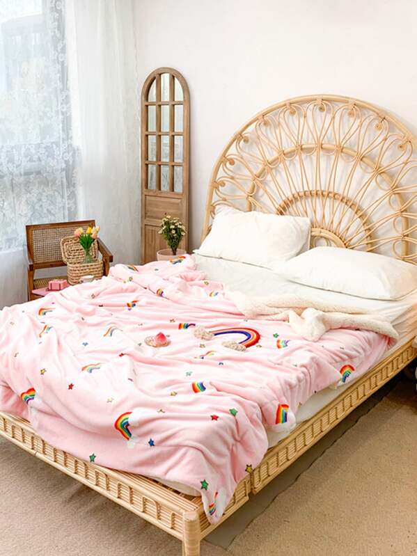 

Rainbow Print Blanket, Pink