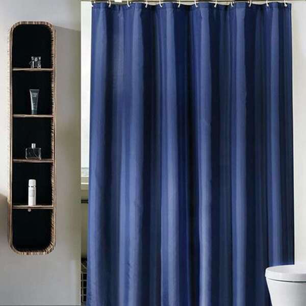 

Plain Waterproof Shower Curtain With 12hooks