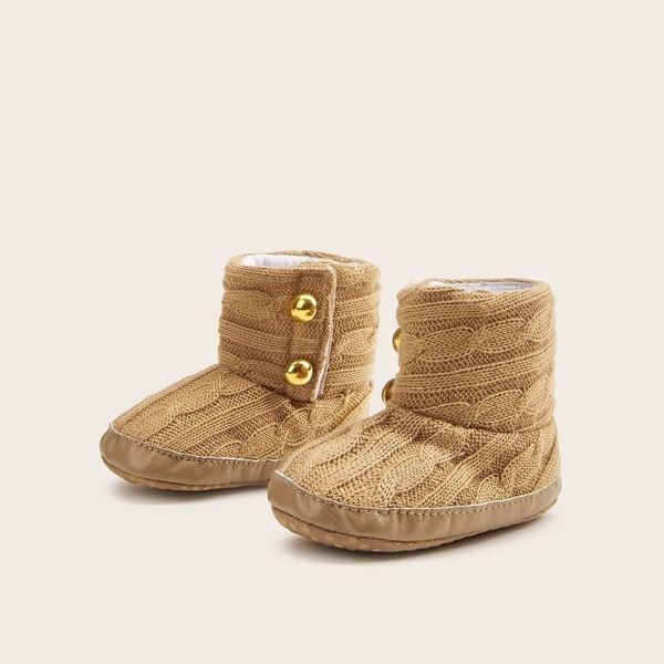 

Baby Girls Crochet Non Slip Boots, Brown
