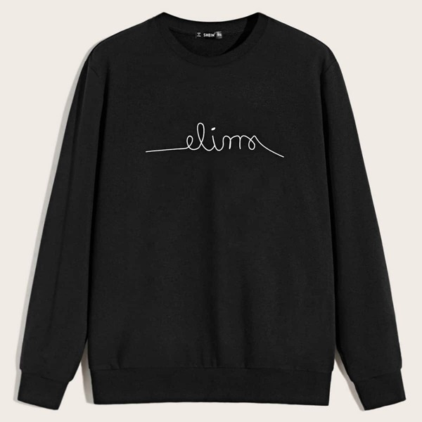 

Men Graphic Print Sweatshirt, Black