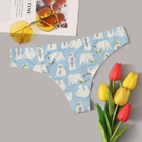 

Polar Bear Print Panty, Blue