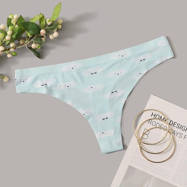 

Cloud Print Panty, Blue