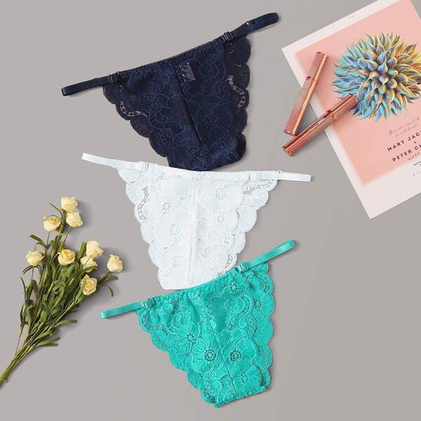 

3pack Floral Lace Panty Set, Multicolor