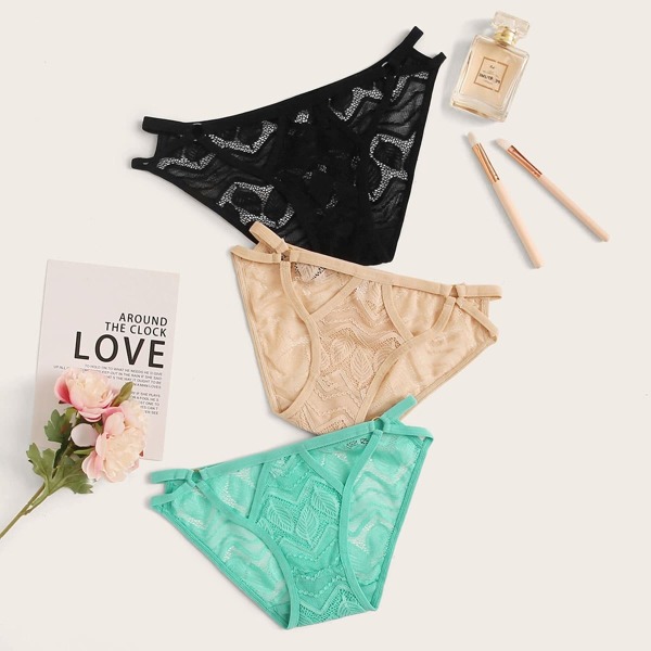 

3pack Floral Lace Panty Set
