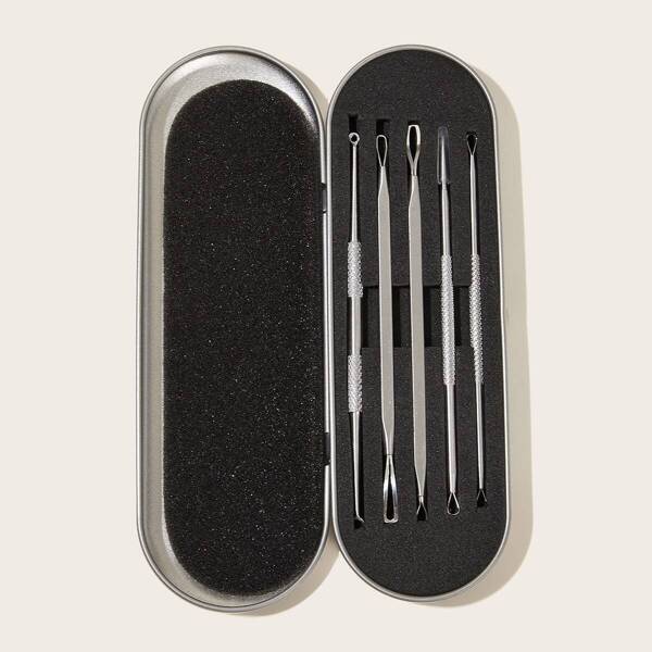 

5pcs Makeup Tools With Bag, Silver