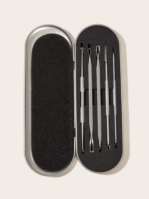 

5pcs Makeup Tools With Bag, Silver