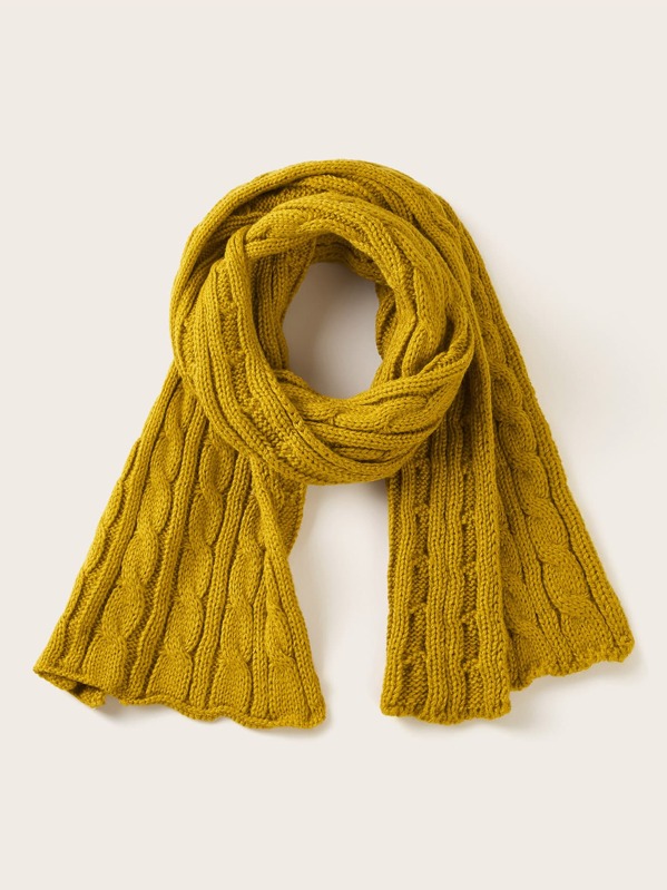 

Solid Braided Scarf, Yellow
