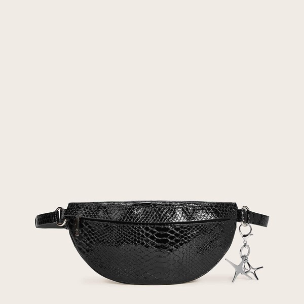 

Star Charm Snakeskin Embossed Fanny Pack