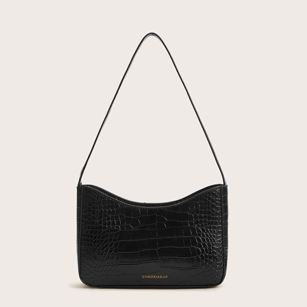 

Croc Embossed Baguette Bag
