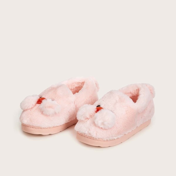 

Girls Pom Pom Decor Fluffy Slippers