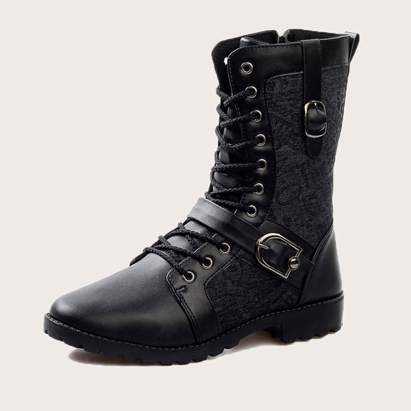 

Men Lace-up Front Biker Boots