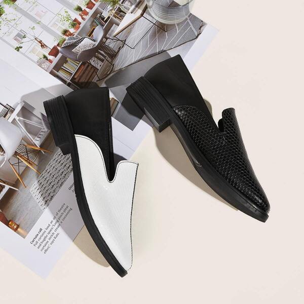 

Two Tone Textured Slip On Loafers