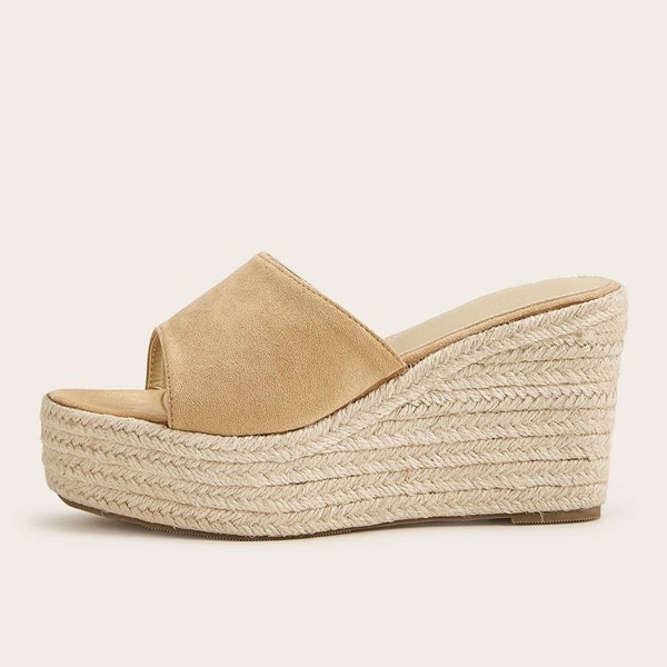 

Open Toe Suede Espadrille Wedges