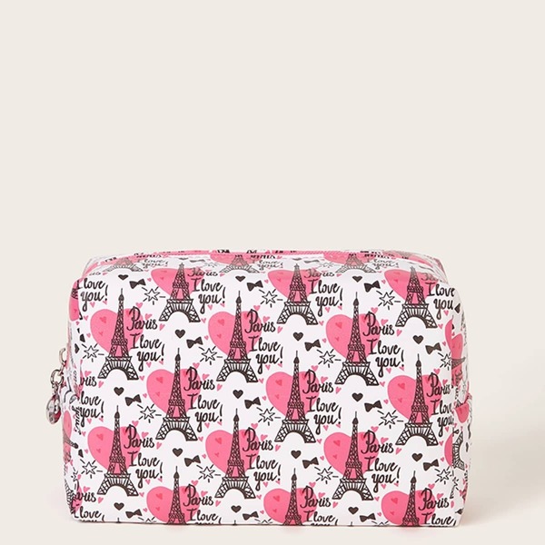 

Eiffel Tower Pattern Makeup Bag, Multicolor