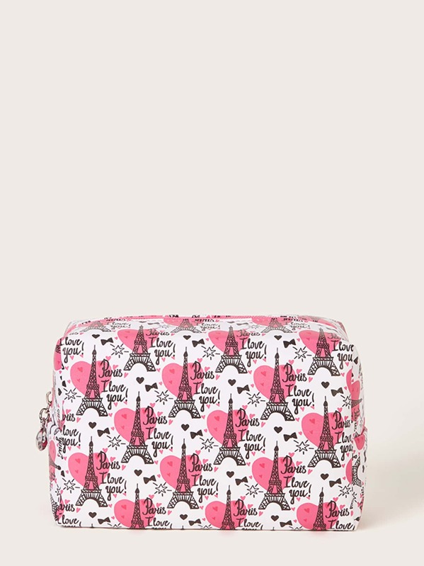

Eiffel Tower Pattern Makeup Bag, Multicolor