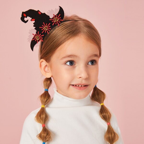 

Toddler Girls Halloween Ghost Decor Headband, Black