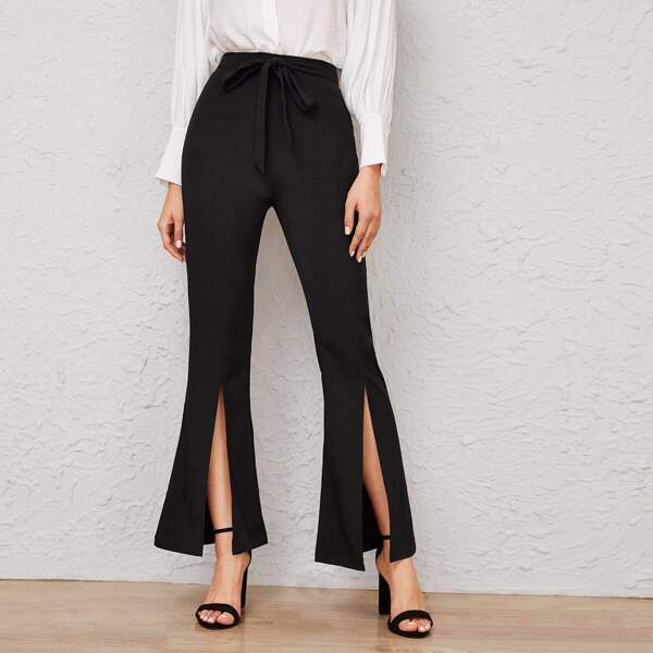 

Self Tie Split Flare Leg Pants