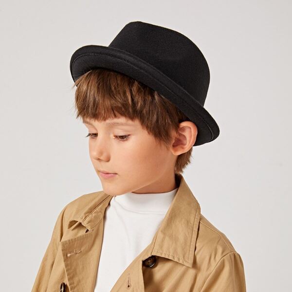 

Toddler Kids Band Decor Fedora Hat, Black