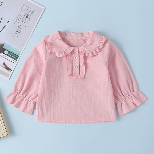 

Baby Girl Frill Trim Peter Pan Blouse