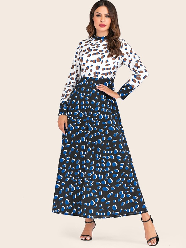 

Cut And Sew Graphic Print A-line Dress, Multicolor, Andy