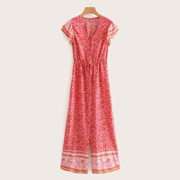 

Aztec Print Tiered Layer Cap Sleeve Culotte Jumpsuit