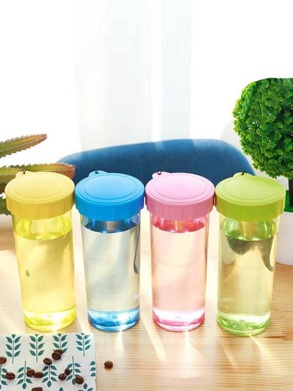 

1pc Portable Plastic Water Bottle, Multicolor