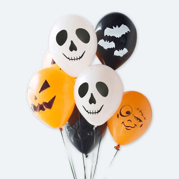 

8pcs Random Color Skull Print Balloon Set