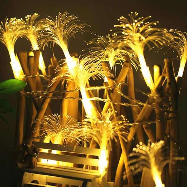 

10pcs Dandelion Shaped Bulb String Light, Gold