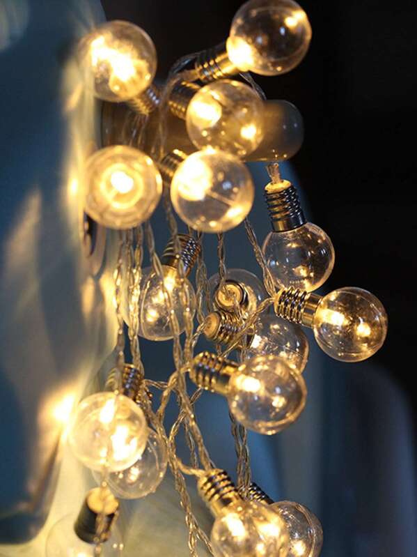 

10pcs Globe Bulb String Light, Black