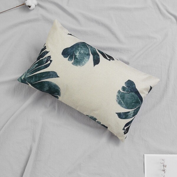 

Simple Plant Print Pillowcase, Multicolor