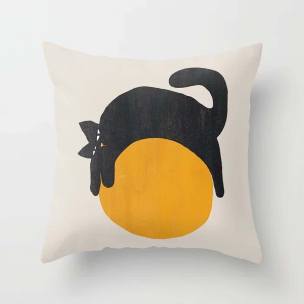 

Cute Cat On Ball Print Cushion Cover, Multicolor
