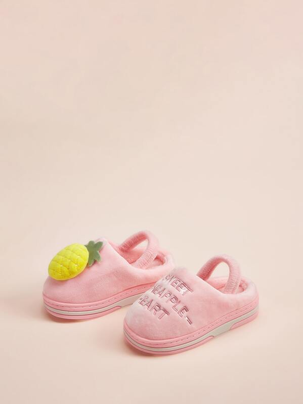 

Toddler Girls Pineapple Decor Slippers, Pink
