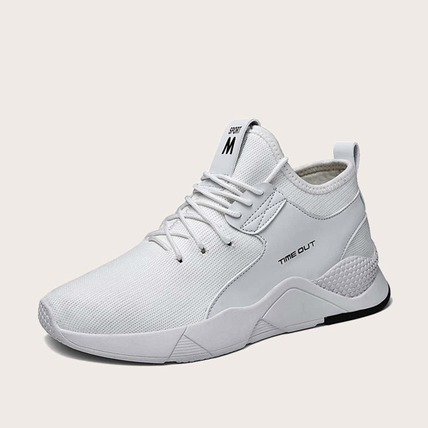 

Men Lace-up Front Mesh Panel Sneakers, Grey