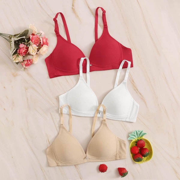 Adjustable Strap Bra Set 3pack