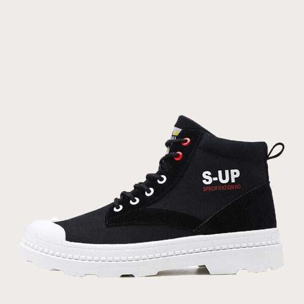

Men Letter Lace Up Shoes