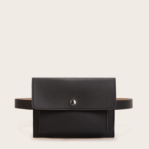 

Solid Envelope Fanny Pack, Black