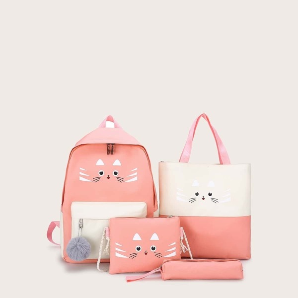 

Cat Print Bag Set 4pcs