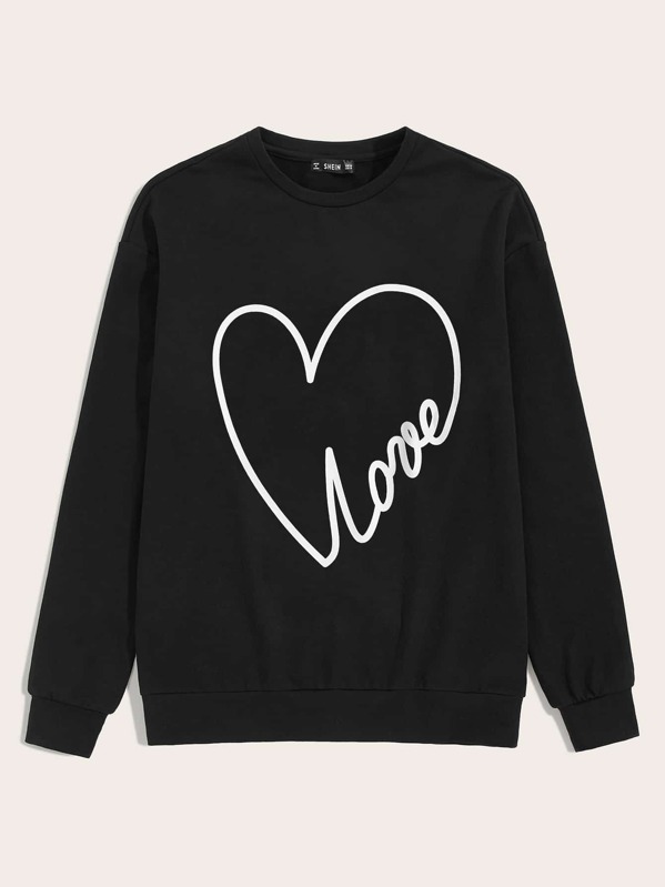 

Men Graphic Print Pullover, Black