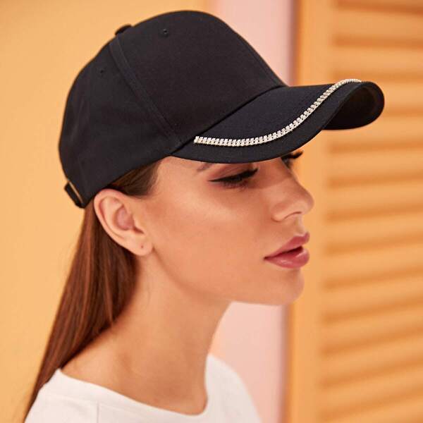 

Rhinestone Decor Baseball Cap
