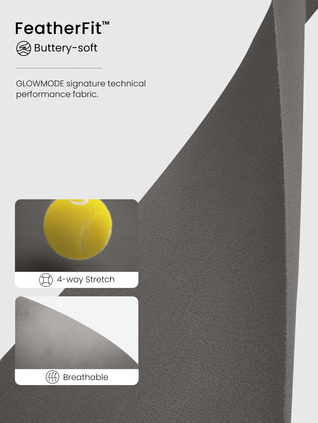 GLOWMODE FeatherFit™ U Back Cropped Active Tank Top Low Impact Yoga Pilates Daily Spring Summer - Dark Grey - View 5