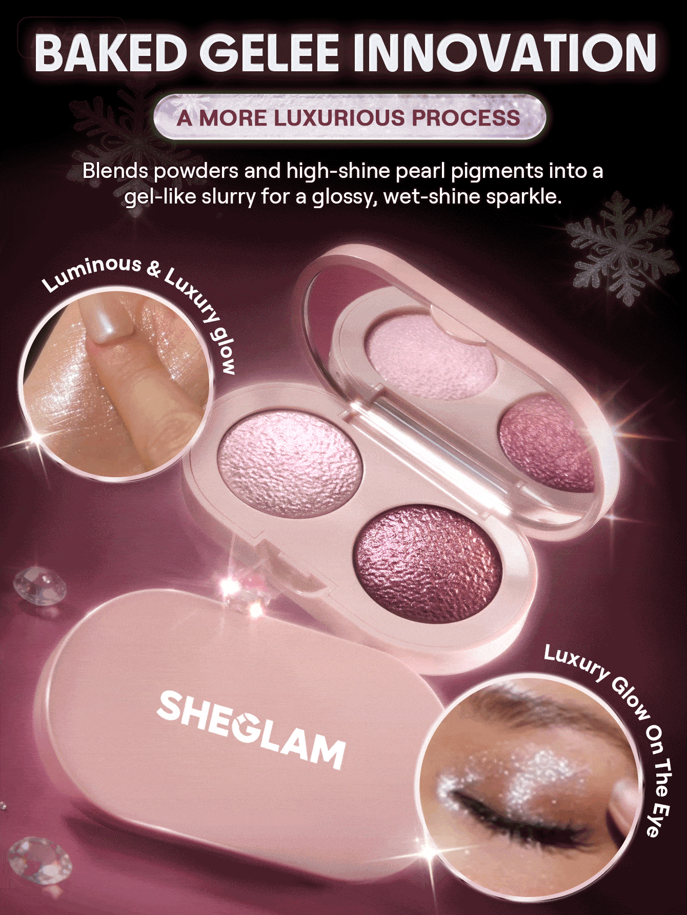 SHEGLAM Prismalight Baked Gelee Eyeshadow Duo-03 Ultraviolet Strobe Brand Beauty Cosmetic Makeup For Women And Girls - 03 Ultraviolet Strobe - View 3