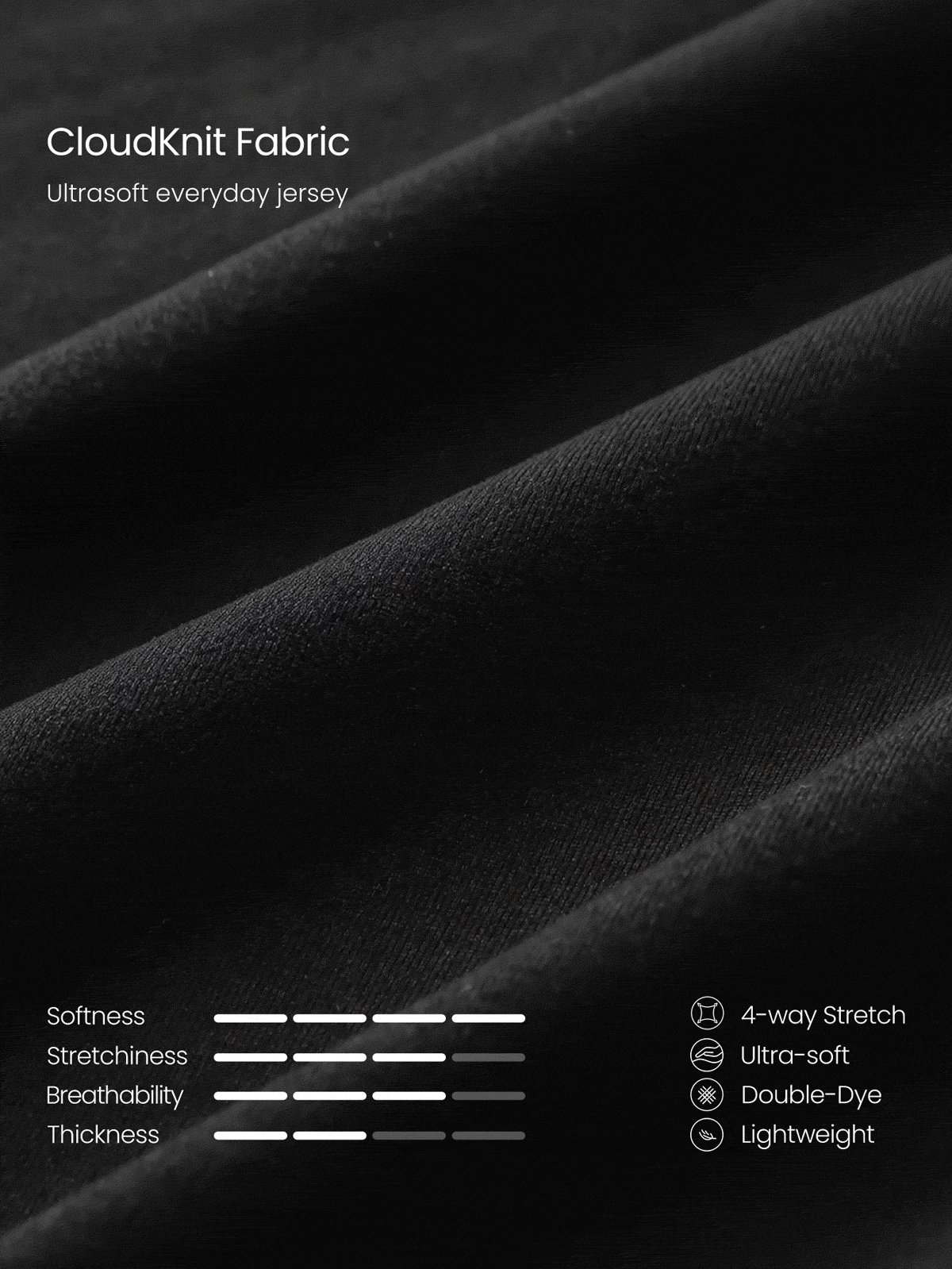 GLOWMODE 30" CloudKnit Soft Life Pants Wide-Leg Adjustable Drawstring Waist Side Slip Pockets Relaxed Fit Joggers Daily Casual Street Wear - Black - View 6