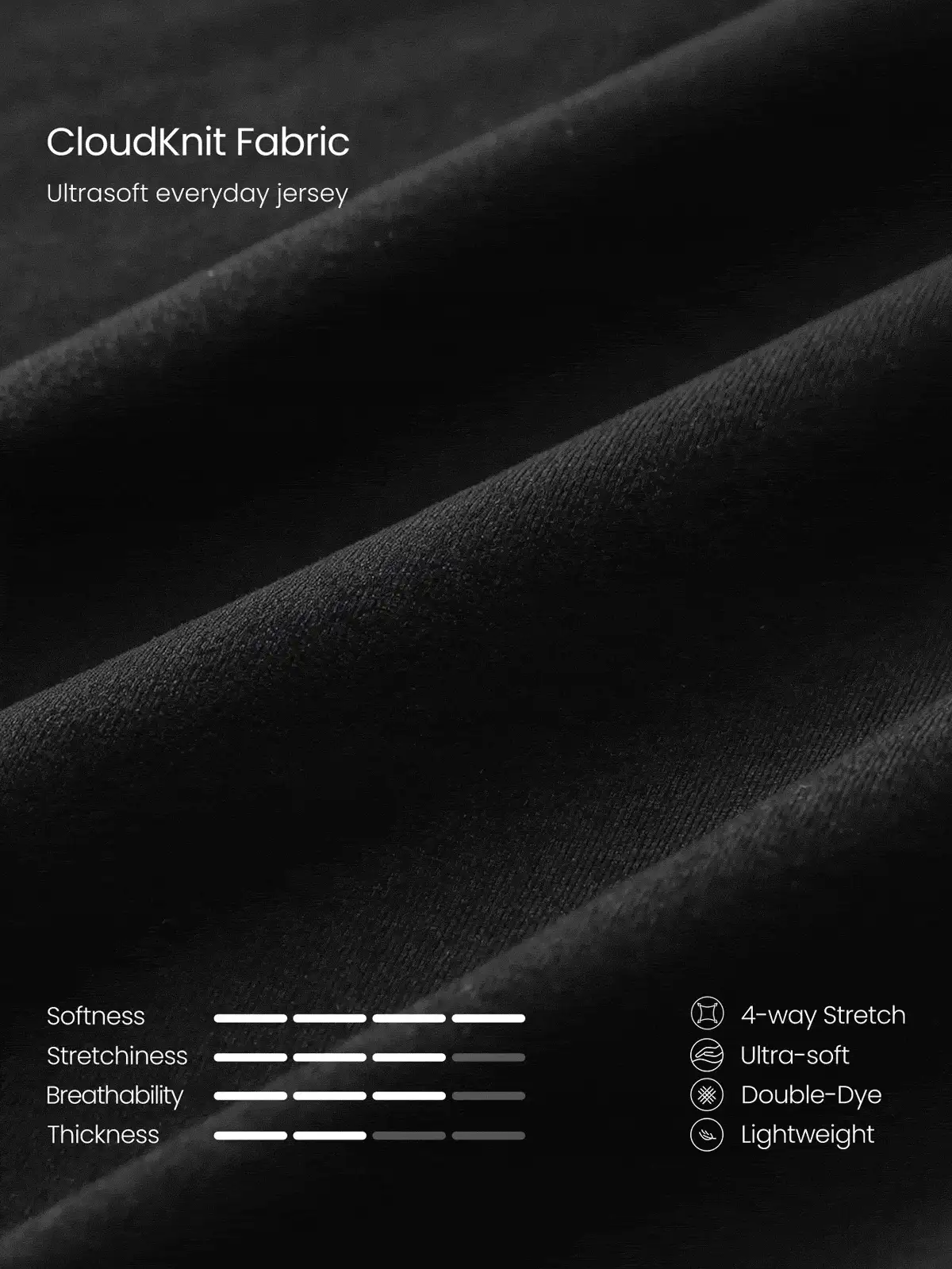 GLOWMODE CloudKnit 休闲运动弹力柔软轻盈可调节抽绳腰带侧插袋宽松版型慢跑裤日常休闲街头服饰 - 黑色 - 查看 6
