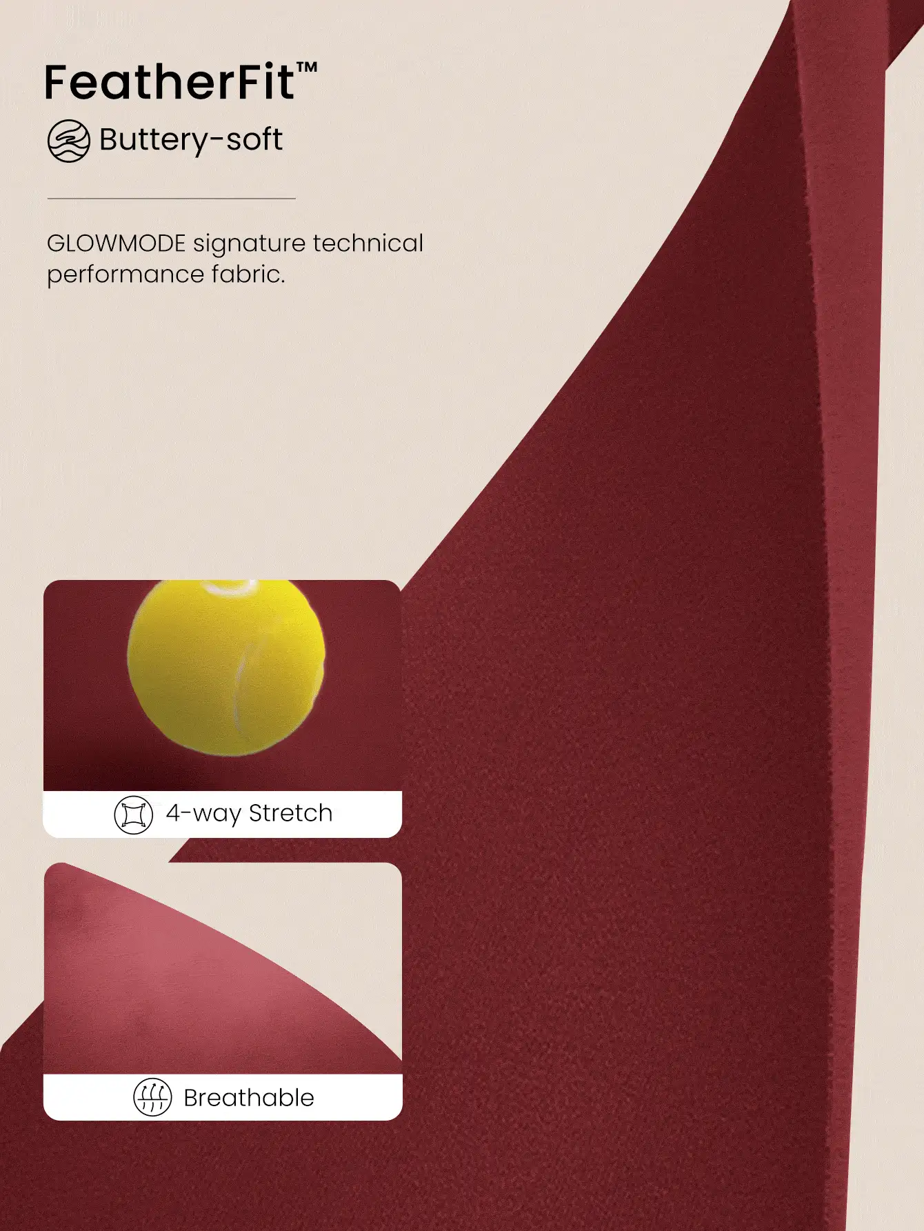 GLOWMODE FeatherFit™ Criss Cross Backless Cropped Sports Long Sleeve Tee Low Impact Yoga Pilates Daily - Burgundy - View 6