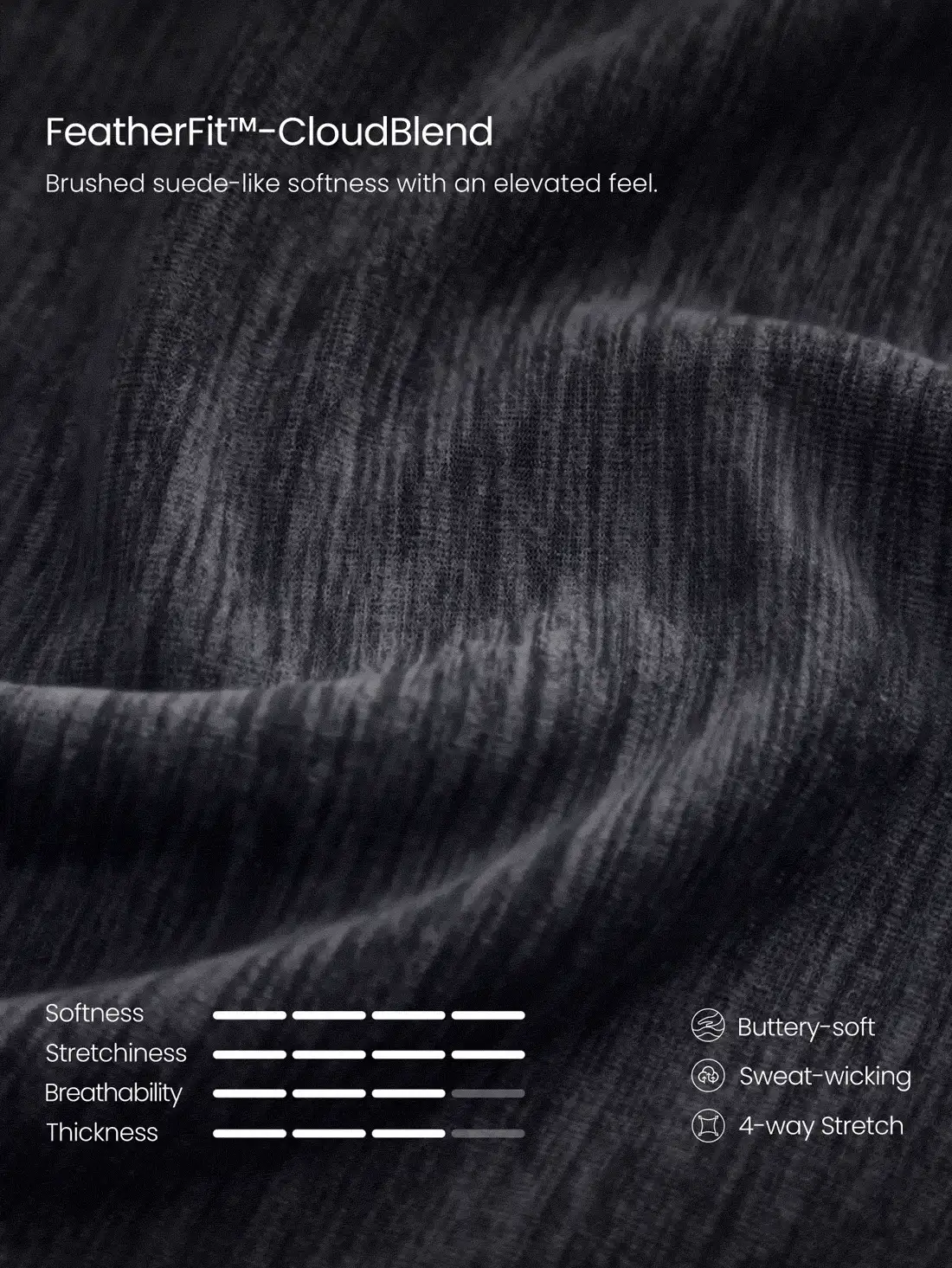 GLOWMODE FeatherFit™-CloudBlend 優雅流暢臀部長度深V領長袖交叉領上衣,附拇指孔,適合芭蕾舞桿工作室與日常休閒 - 黑色 - 查看 5