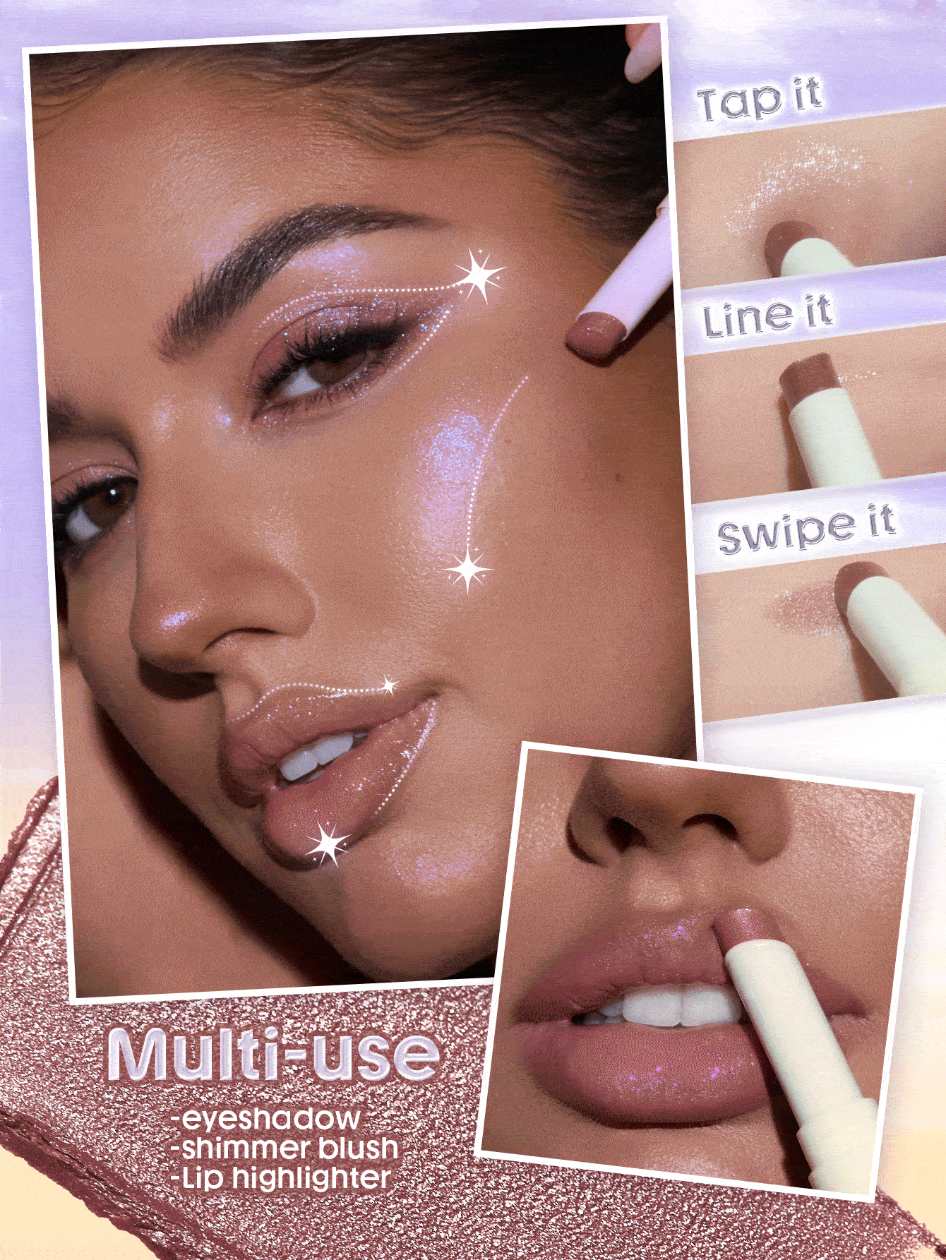 SHEGLAM Lunar Jelly Frosty قلم ظلال العيون-03 Pearl Matrix علامة تجارية جمال مستحضرات تجميل مكياج للنساء والفتيات Y2K خريف شتاء رسم الوجه ريف - 03 بيرل ماتريكس - مشاهدة 4