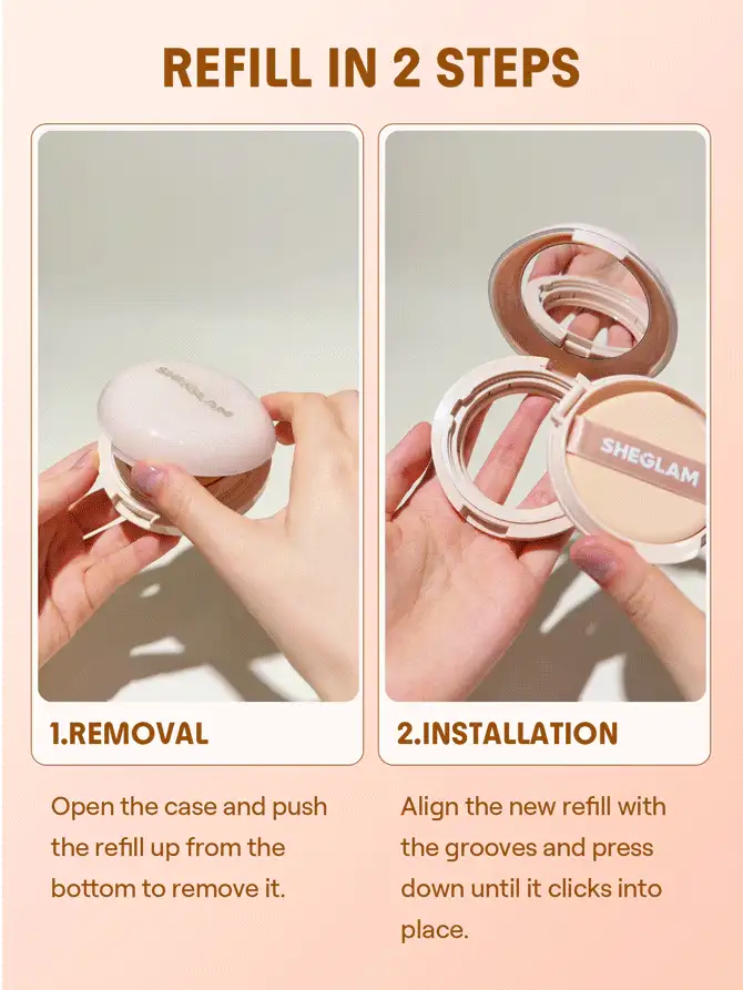 SHEGLAM Lock & Go Long-Lasting Cushion Foundation (Refill)-Warm Vanilla Brand Beauty Cosmetic Makeup For Women And Girls - Warm Vanilla - View 3