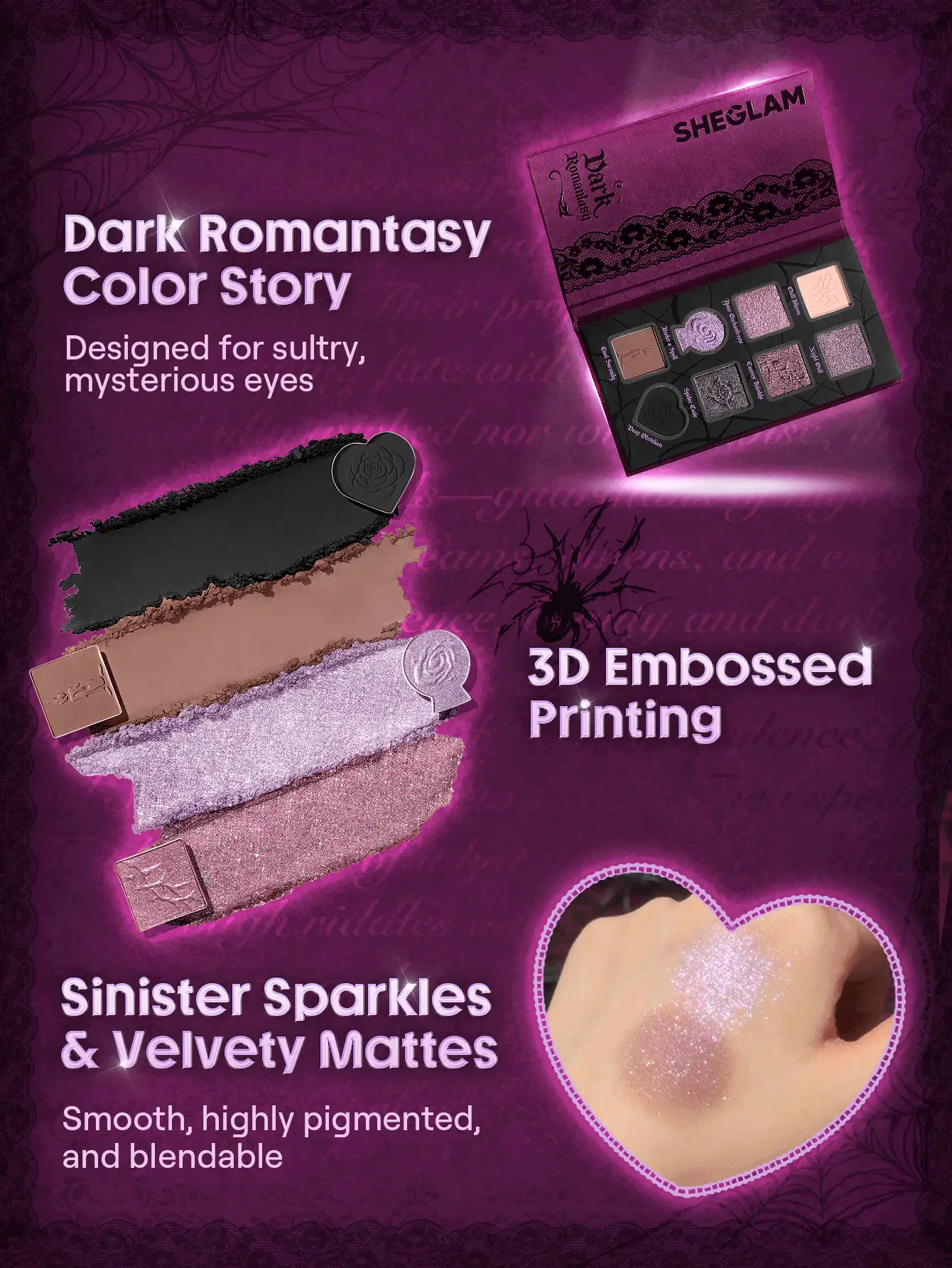 SHEGLAM باليت ظلال العيون Dark Romantasy ماركة تجميل ومكياج للنساء والفتيات - متعدد الألوان - مشاهدة 4