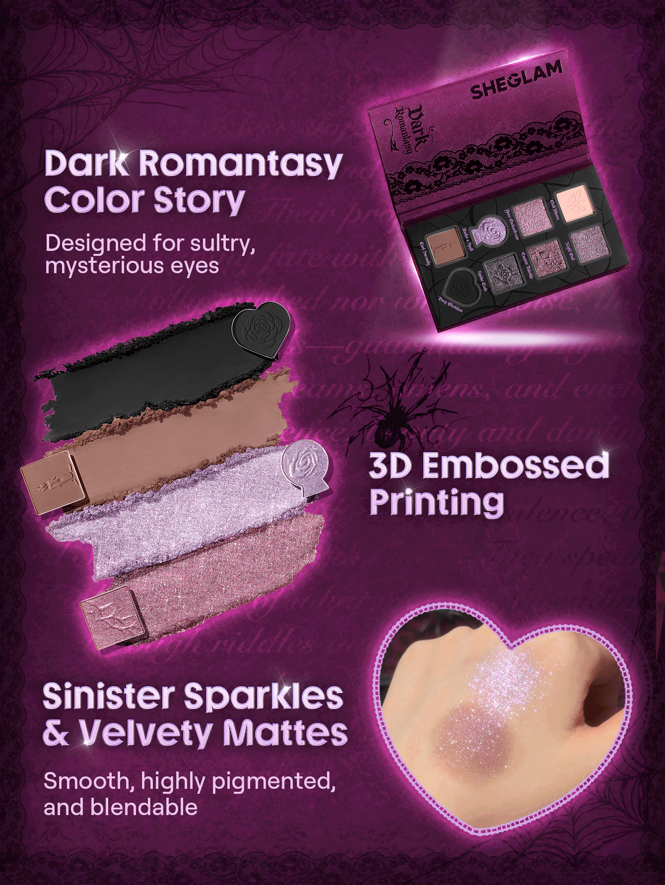 SHEGLAM Dark Romantasy 眼影盤 品牌美妝化妝品 適合女士與女孩 - 彩色 - 查看 4