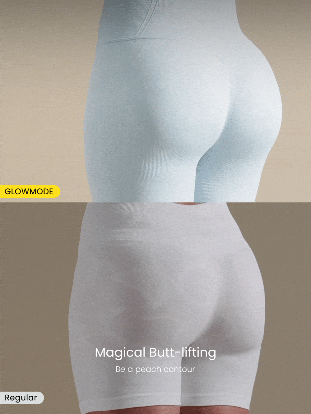 GLOWMODE 31" Ultrafine Soft Seamless SunFlow High Waist Sculpting Fit Seamless Butt Lift Compression Double Layer Coverage Flare Leggings Gym Summer - Blue - View 7